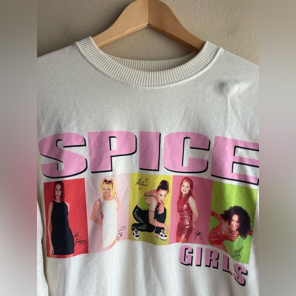 Hollister Spice Girls Design Women Crew Neck Sweater Ivory Size XS - Picture 2 of 7